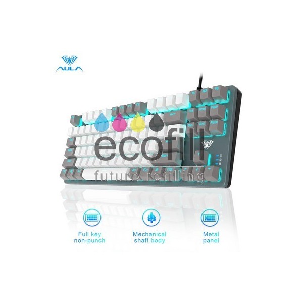 KEYBOARD AULA F3287 MECHANICAL GRAY-WHITE KEYCAPS USB US-GR