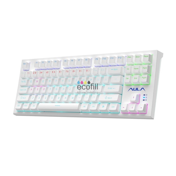 KEYBOARD AULA F3032 MECHANICAL RGB WHITE USB US-GR