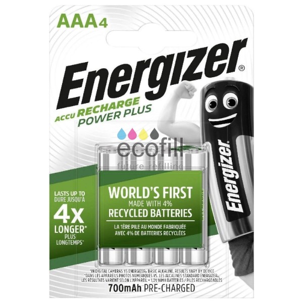 ΜΠΑΤΑΡΙΕΣ Energizer Power Plus Επαναφορτιζόμενες  AAA Ni-MH 700mAh 1.2V 4τμχ