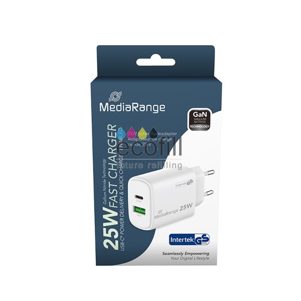 Adapter MediaRange 25W GaN Fast Charging